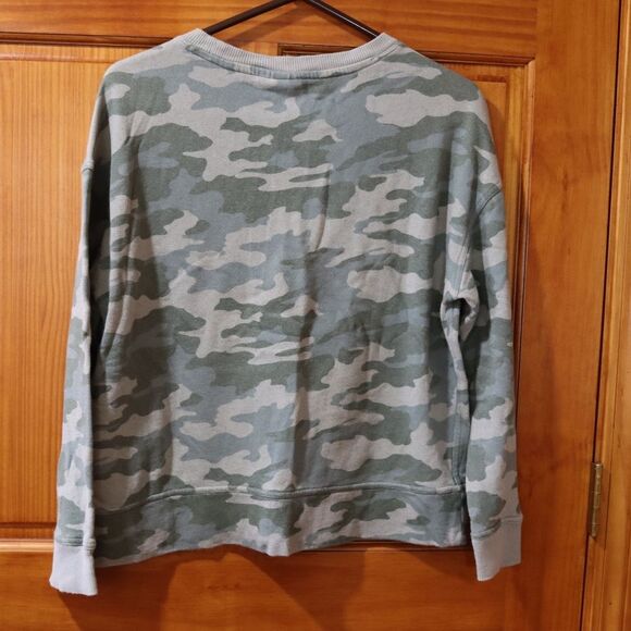 Universal Threads Camo Print Fleece Lined Pullover Sweatshirt Medium Boxy - Picture 5 of 8